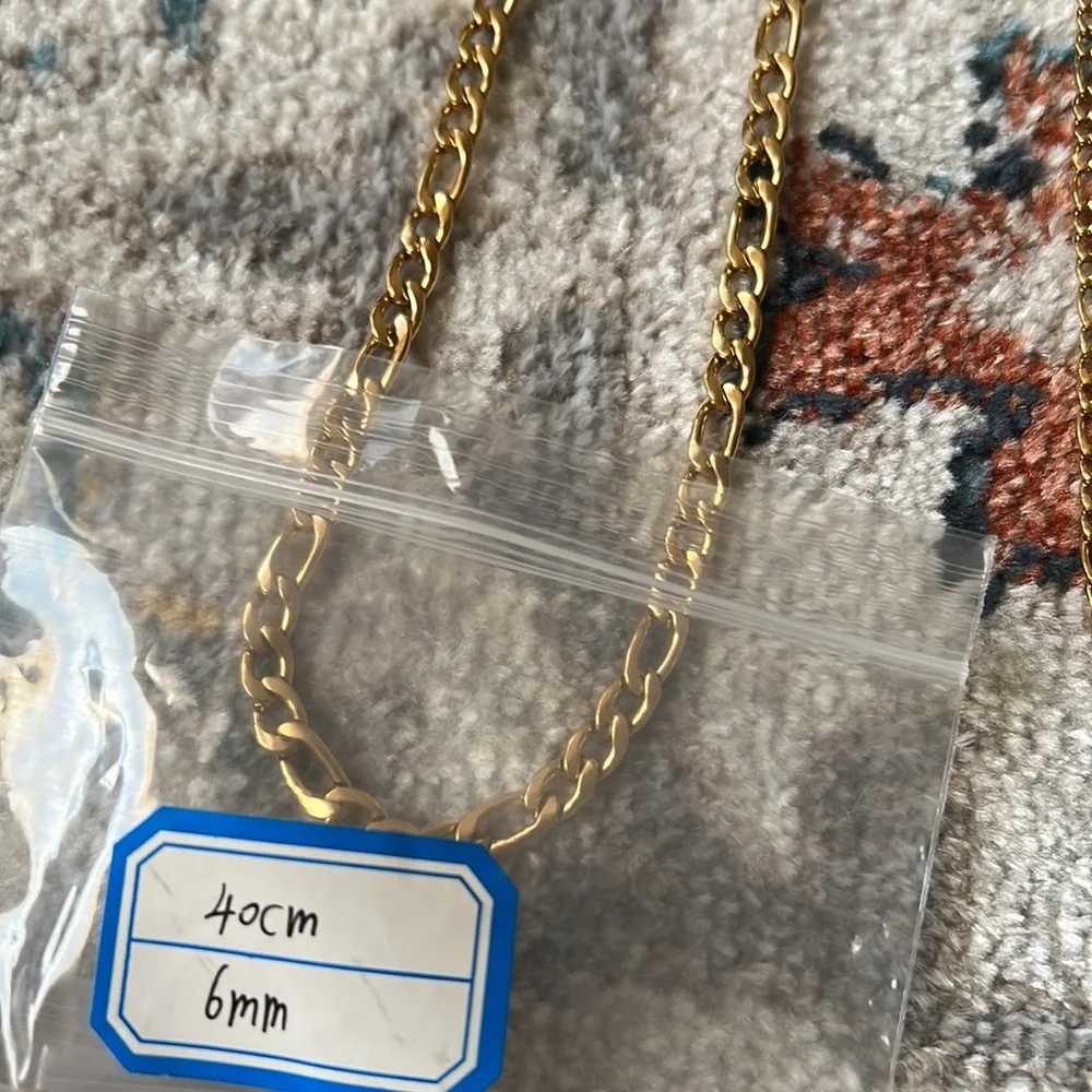 Gold plated chain link necklace 16”